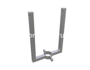Кронштейн для двух светильников, нержавеющая сталь 150x80 мм + хомут