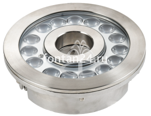 Подводный светодиодный кольцевой прожектор c ШИМ управлением LED15D, 15-диодный, 12VDC, диаметр посадочного отверстия 49мм,  1 кабельный ввод с герметичным кабельным разъёмом IP68  (тип "штекер-розетка"), IP68