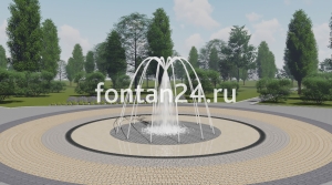 Пешеходный фонтанный комплект "Пиано средний" ø=3 м Пешеходный фонтанный комплект "Пиано средний" ø=3 м