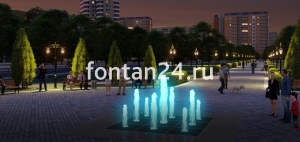 Пешеходный фонтанный комплект "Куб" 3x3 м Пешеходный фонтанный комплект "Куб" 3x3 м